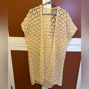 Handmade Crochet Vest, Crème Color, BoHo look, Measurements listed below